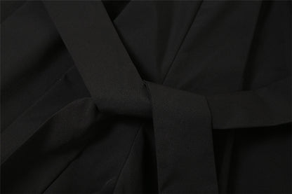 Casual High Waist Summer Black Wide Legs Pants