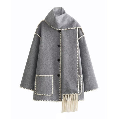 Fashion Women Nylon Coats with Scarves