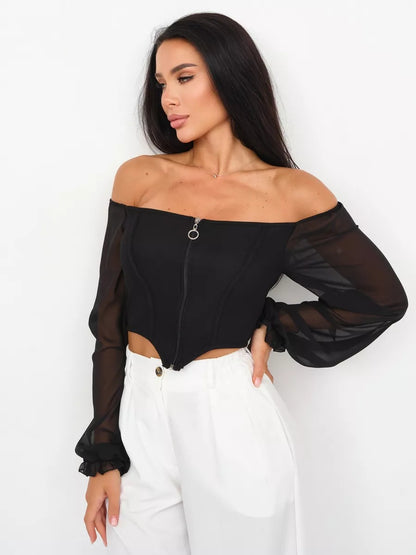 Sexy Long Sleeves Short Tops