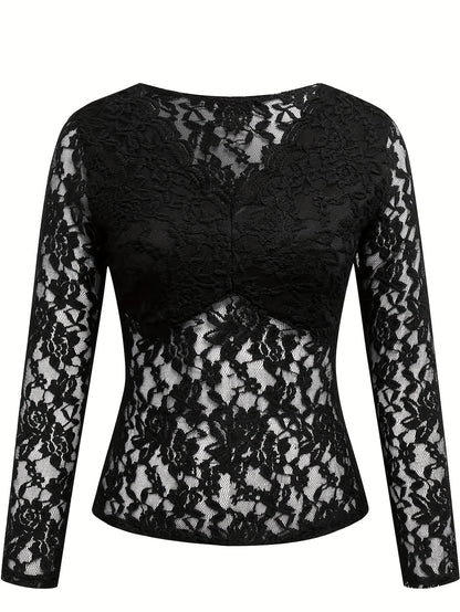 Elegant V Neck Long Sleeves Lace Shirts
