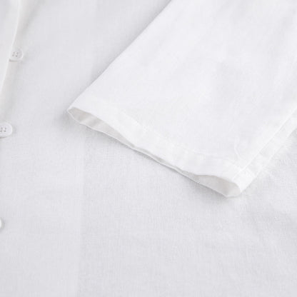 Summer Cotton Long Sleeves Shirts and Shorts Suits