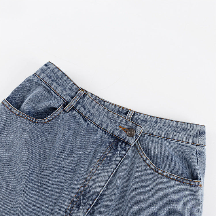 Fashion High Waist Split Front Denim Sheath Skirts