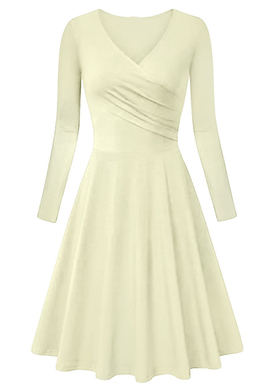 Elegant V Neck Long Sleeves Dresses