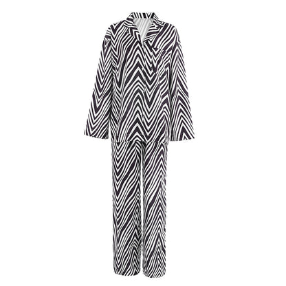 Fashion Black & White Stripes Two Pieces Suits for Women