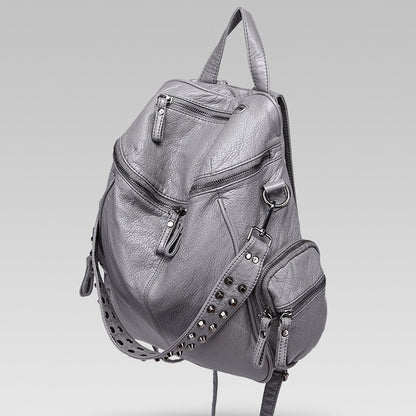 Fashion Rivet Large Storage PU Backpacks