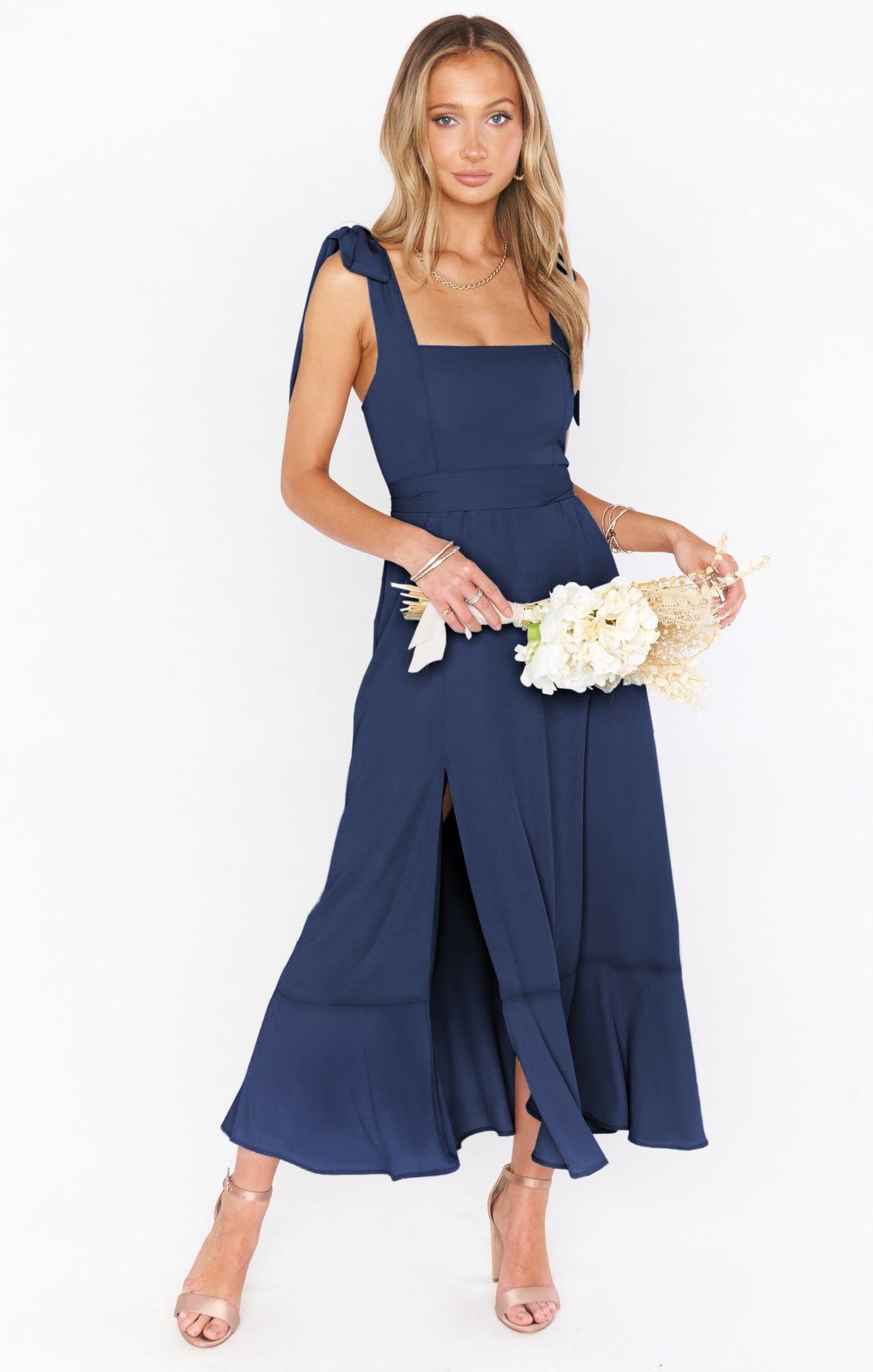 Fashion Summer Split Front Midi Dresses for Women