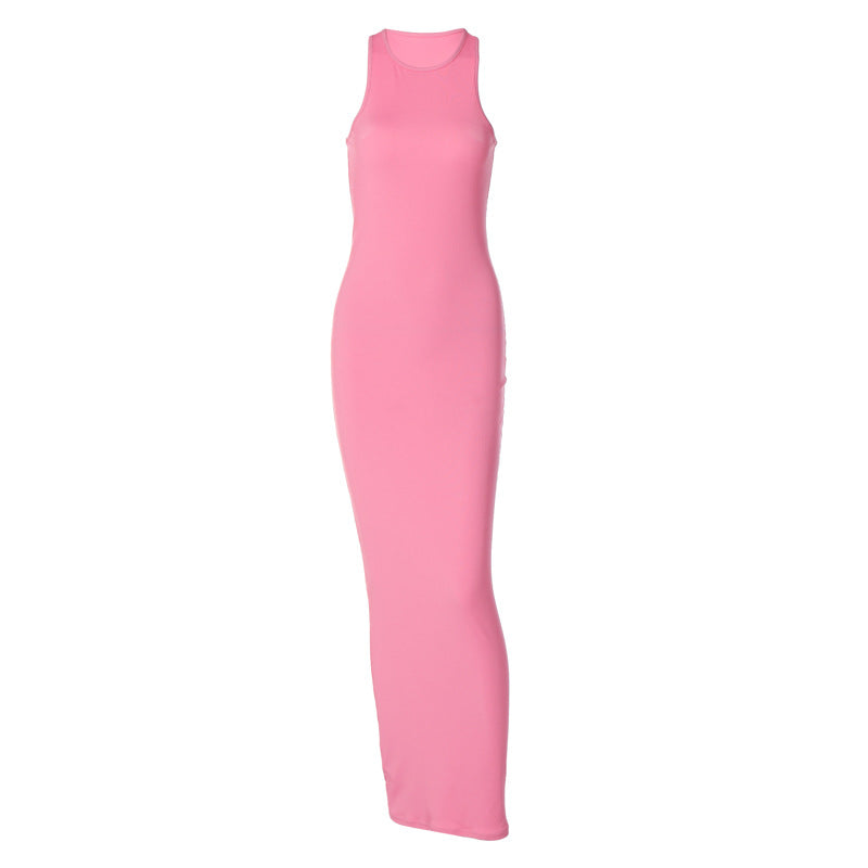 Sexy Fashion Round Neck Sleeveless Long Dresses