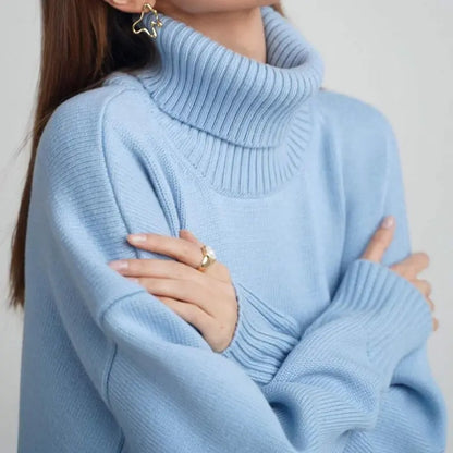 Fashion Turtleneck Knitted Loose Sweaters for Women
