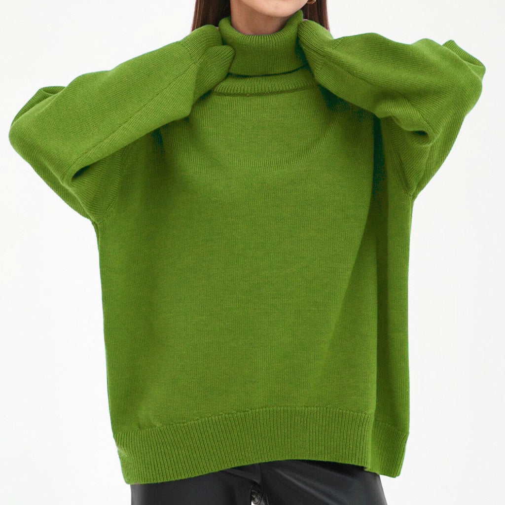 Fashion Turtleneck Knitted Loose Sweaters for Women