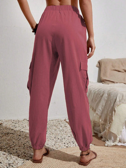 Casual Women Pockets Trousers