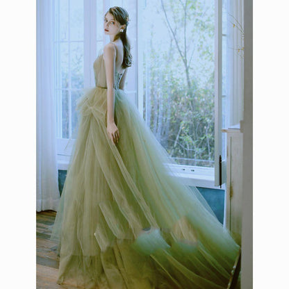 Fairy Light Green Evening Dresses
