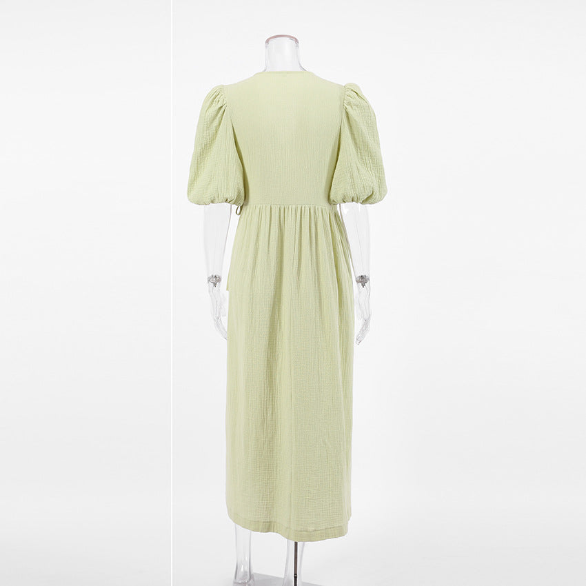 Elegant Cotton Summer Short Sleeves Midi Dresses