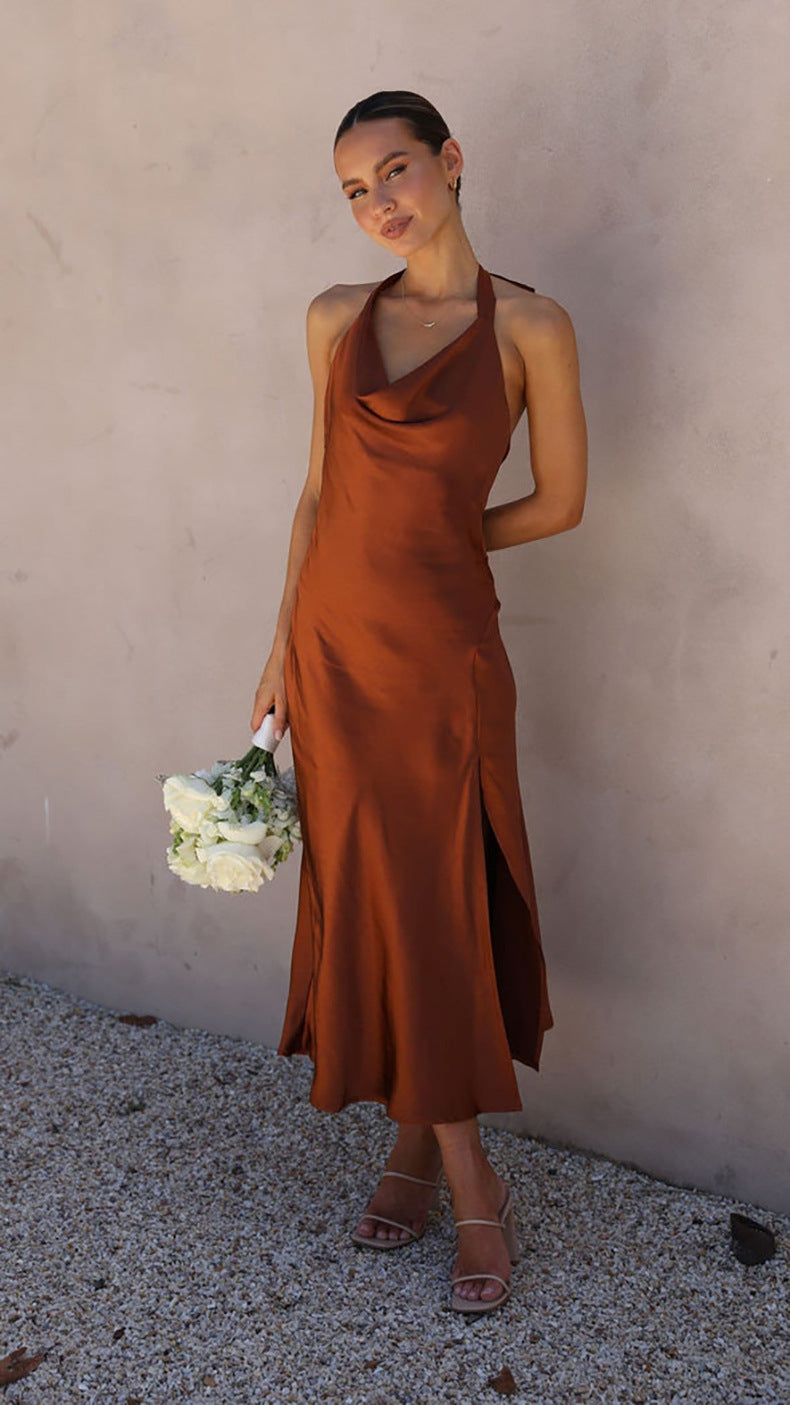 Sexy Sleeveless Backless Split Front Party Dresses