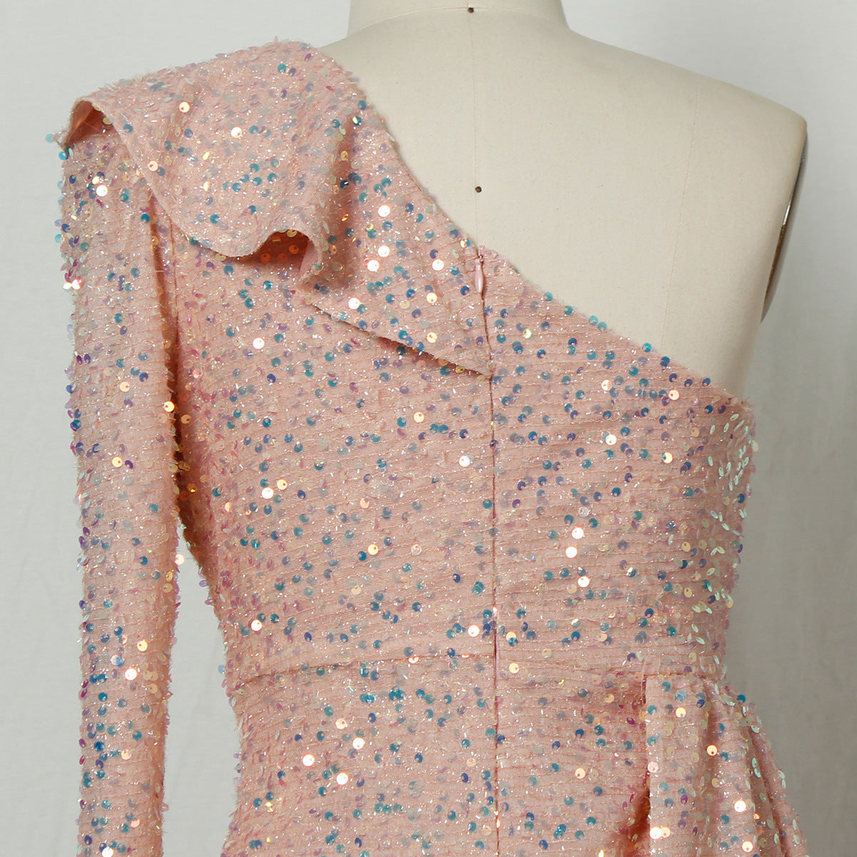 Sexy Sequined One Shoulder Long Party Dresses