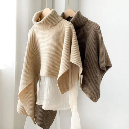 Fashion High Neck Knitted Cloak Scarves