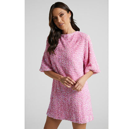 Fashion V Neck Sequined Backless Short Dresses