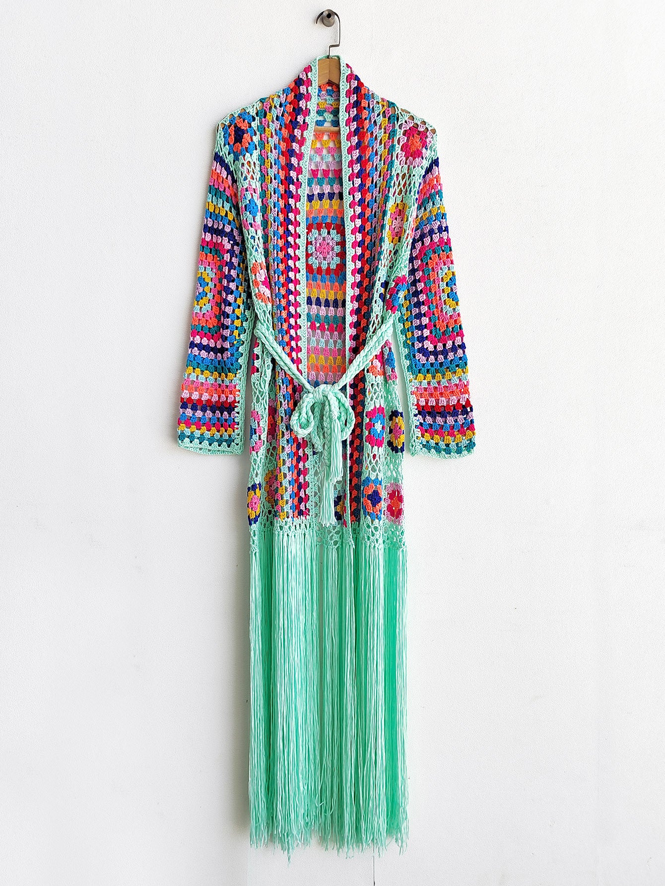 Colorful Crochet Irregular Tassels Coats for Women