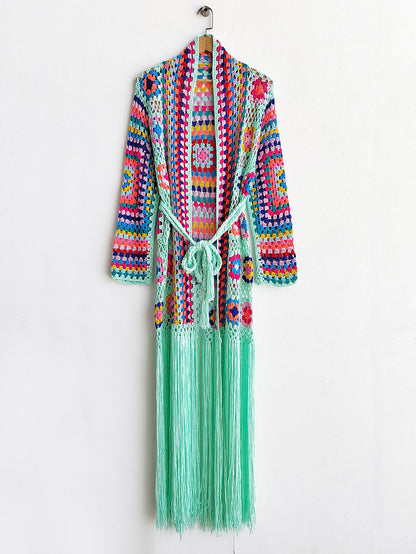 Colorful Crochet Irregular Tassels Coats for Women