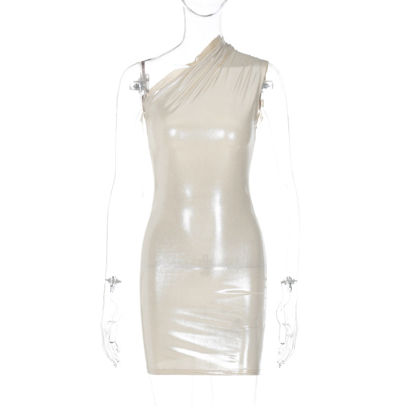 Sexy One Shoulder Sleeveless Sheath Mini Dresses