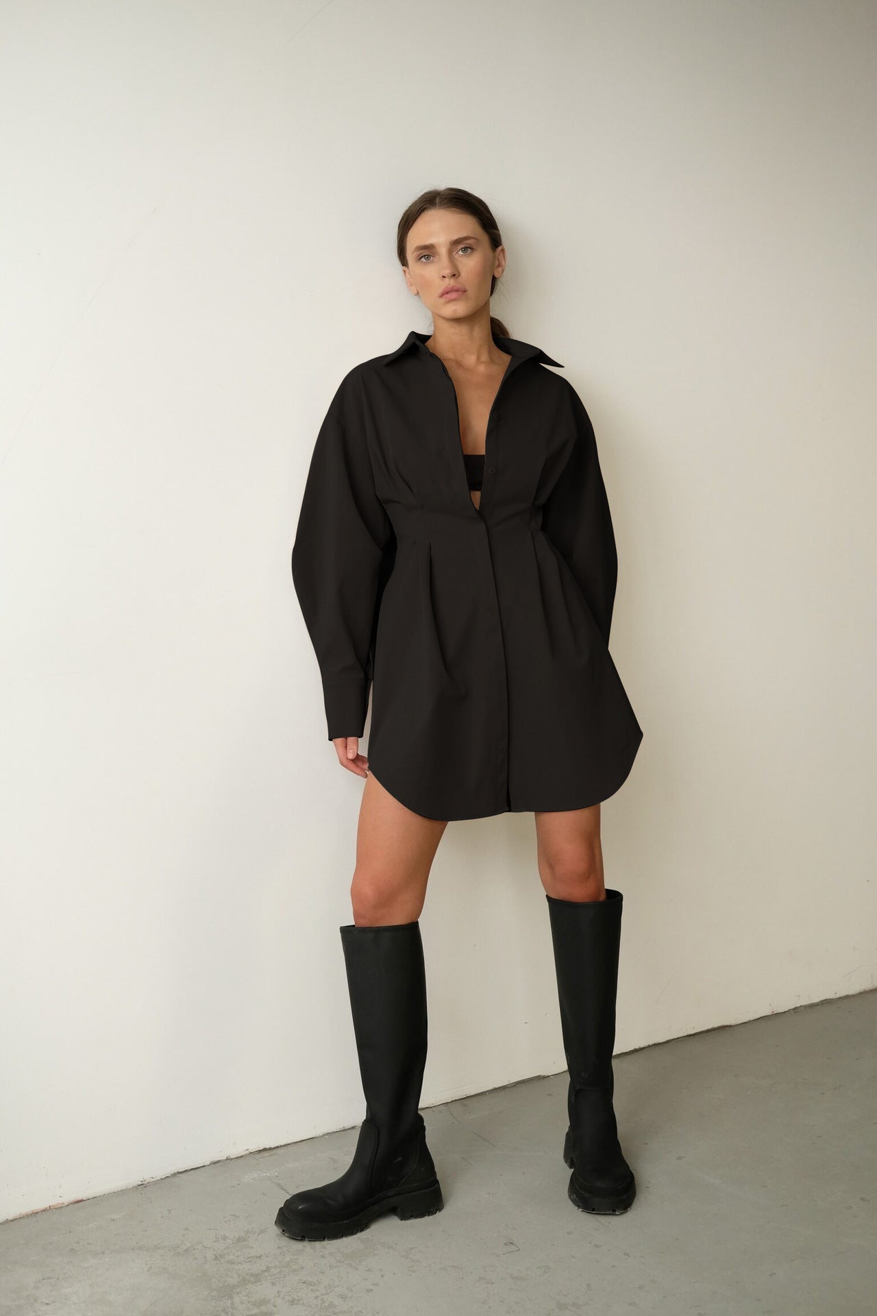 Vintage Women Long Sleeves Mini Dresses