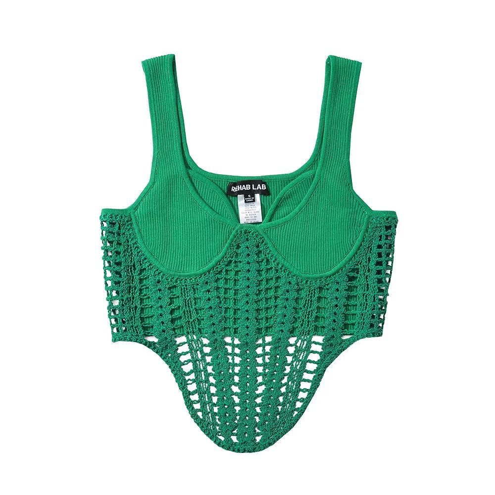 Fashion Crochet Knitted Midriff Baring Summer Tank Tops