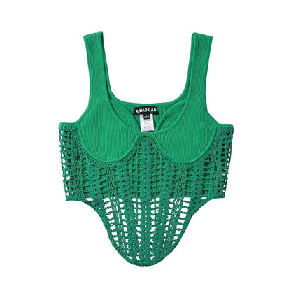 Fashion Crochet Knitted Midriff Baring Summer Tank Tops