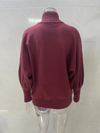 Casual High Neck Winter Loose Knitted Sweaters