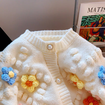 3d Designed Handmade Knitted Flower Cardigans