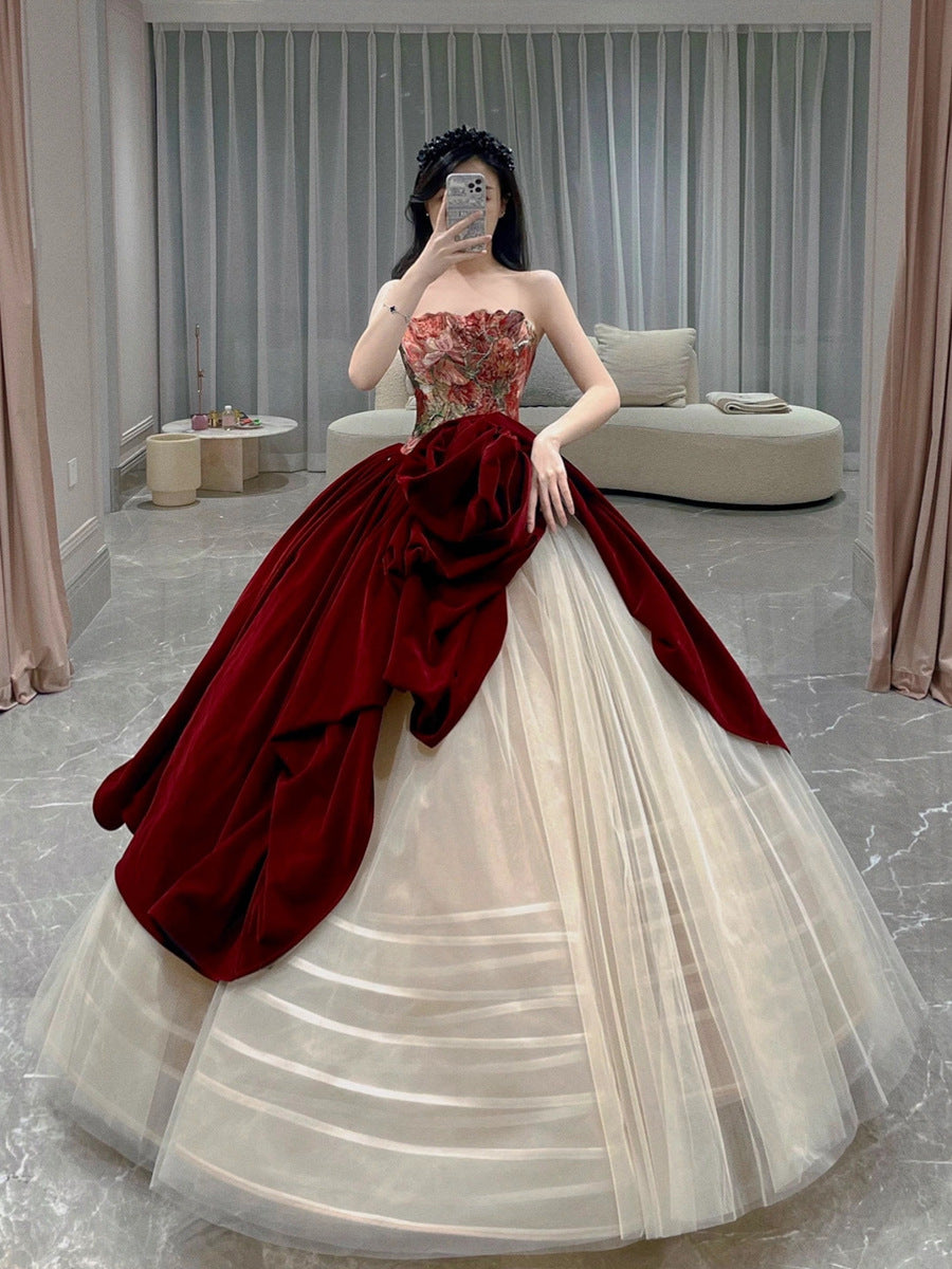 Gorgeous Ball Gown Wedding Party Dresses/Evening Dresses with Bustle