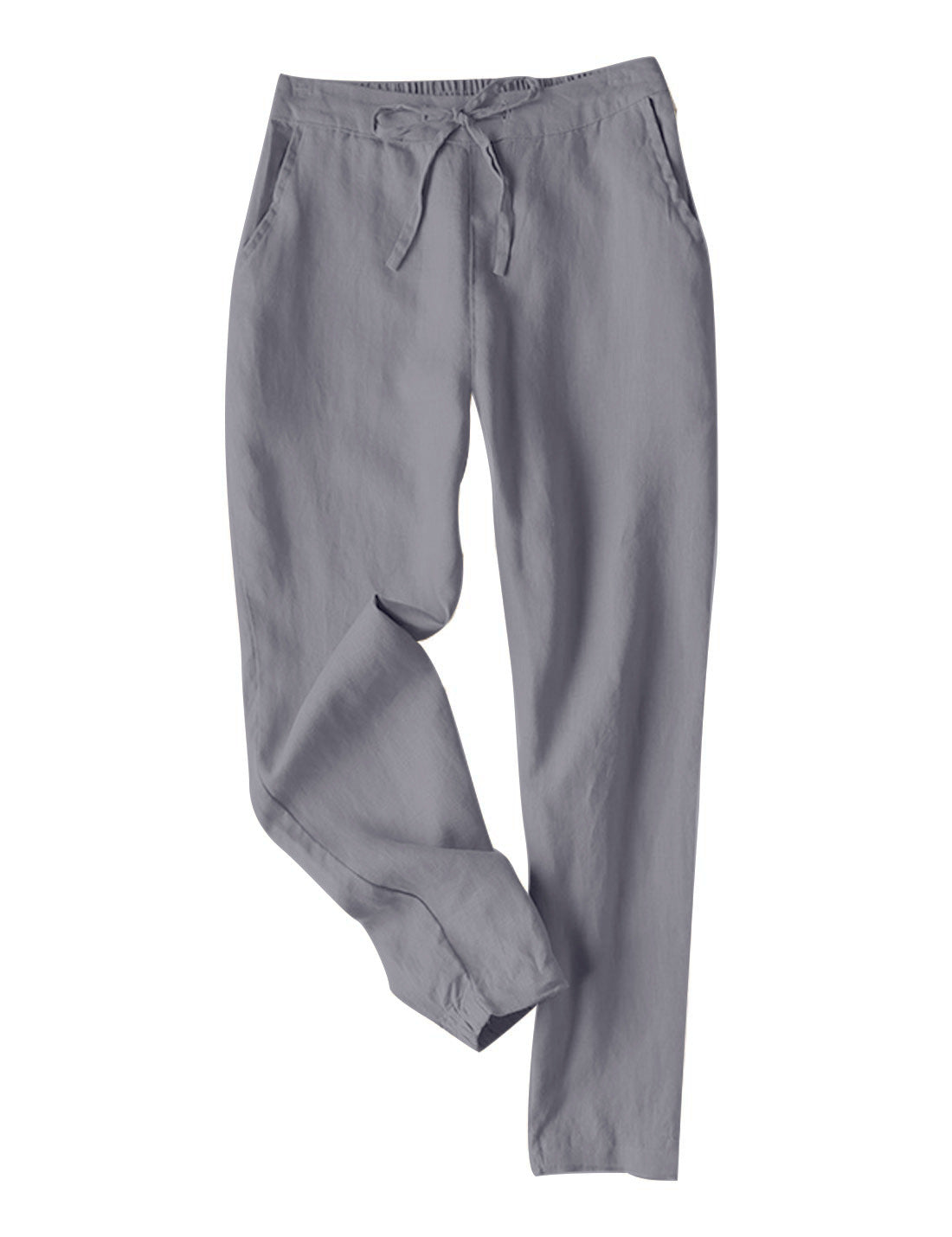 Casual Linen Drawstring Women Pants