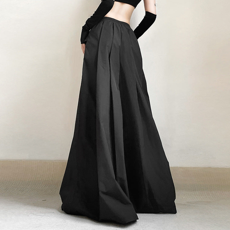 Casual High Waist Summer Black Wide Legs Pants