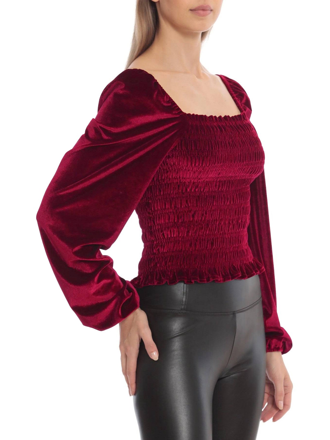 Elegant Designed Velvet Long Sleeves T Shirts
