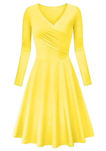 Elegant V Neck Long Sleeves Dresses