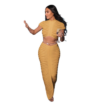 Sexy See Through Knitted Night Party Dress Suits