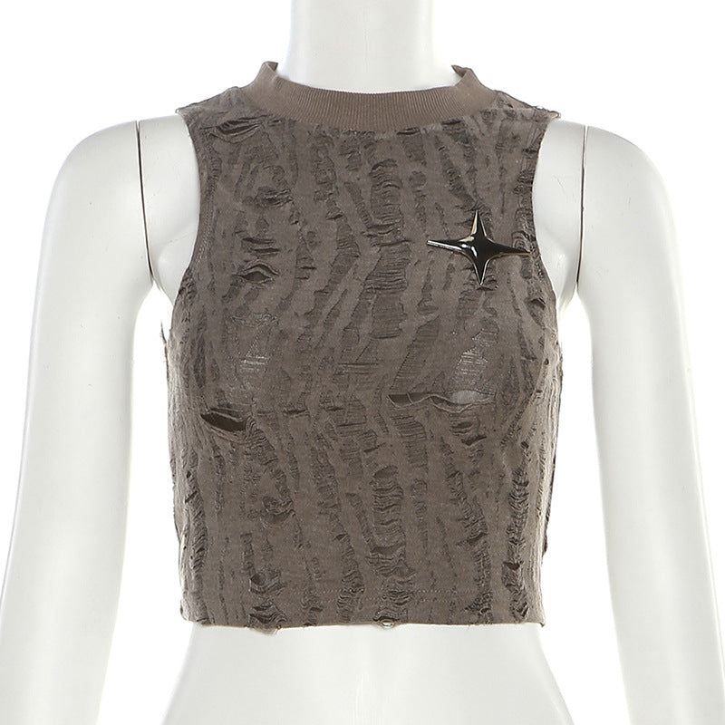 Sexy Summer Sleeveless Midriff Baring Tank Tops