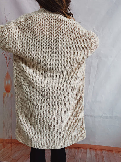 Casual Long Knitted Coats with Large Pockets