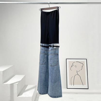 Designed Lace Up Trumpet Jeans for Women