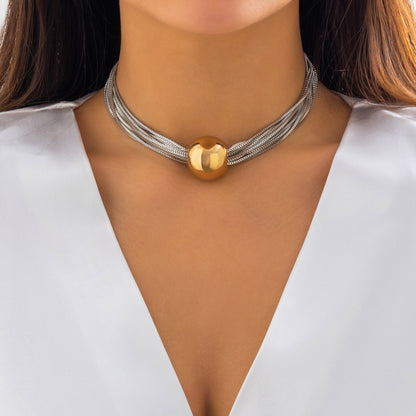 Punk Style Multi Chains Geometry Design Choker Necklines
