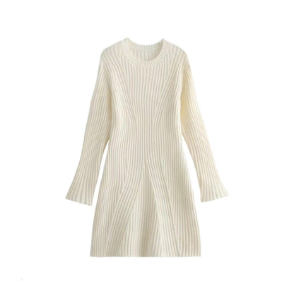 Fashion Long Sleeves Short Knitted Dresses