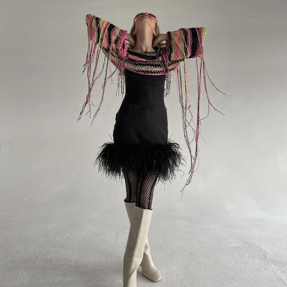 Casual Rainbow Tassels Loose Sweaters
