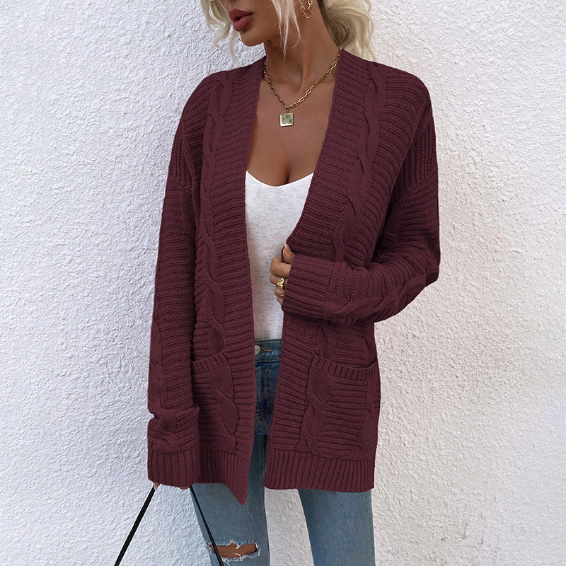 Fashion Twist Knitted Cardigan Coats