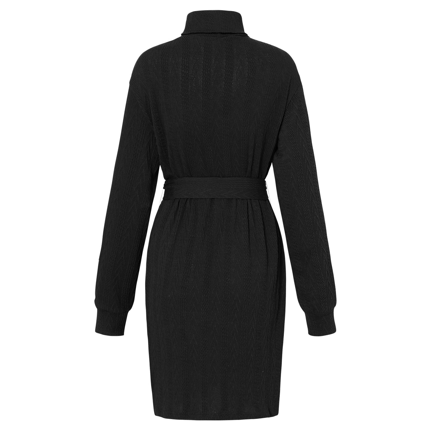 Fashion High Neck Knitted Short Dresses