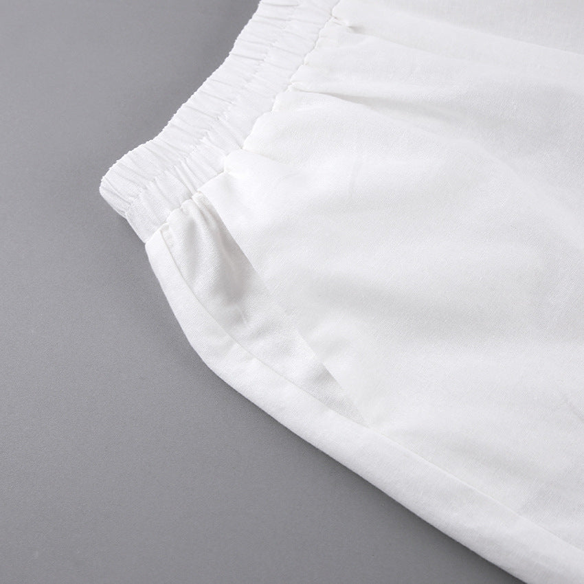 Summer Cotton Long Sleeves Shirts and Shorts Suits