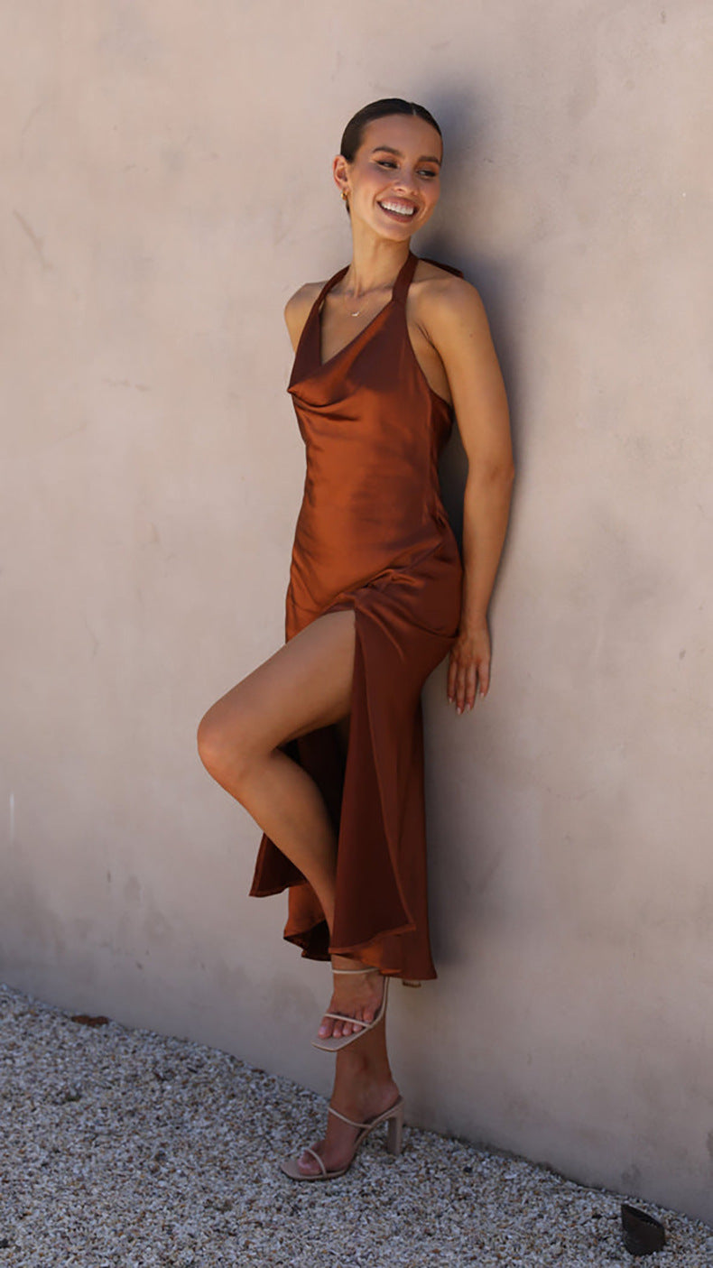 Sexy Sleeveless Backless Split Front Party Dresses