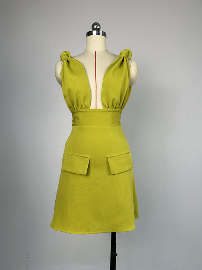 Sexy Summer V Neck Designed A Line Dresses
