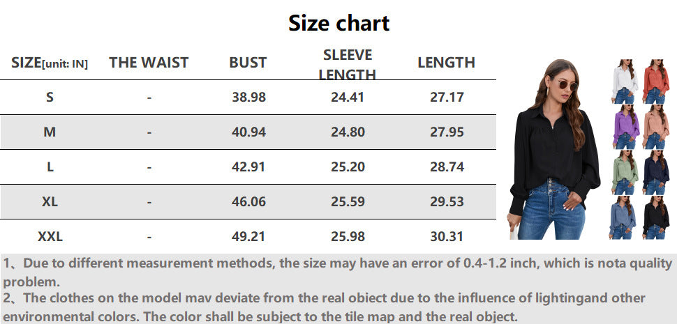Casual Chiffon Long Sleeves Blouses for Women