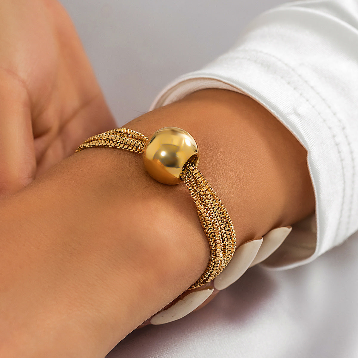 Punk Style Multi Chains Designed Geometry Bracelets