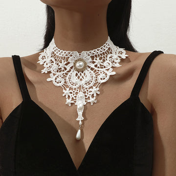 Fashion Lace Women's Necklace Simple Black Collarbone Chain Fake Collar Jewelry