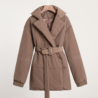 Casual Turnover Collar Winter Cotton Jackets