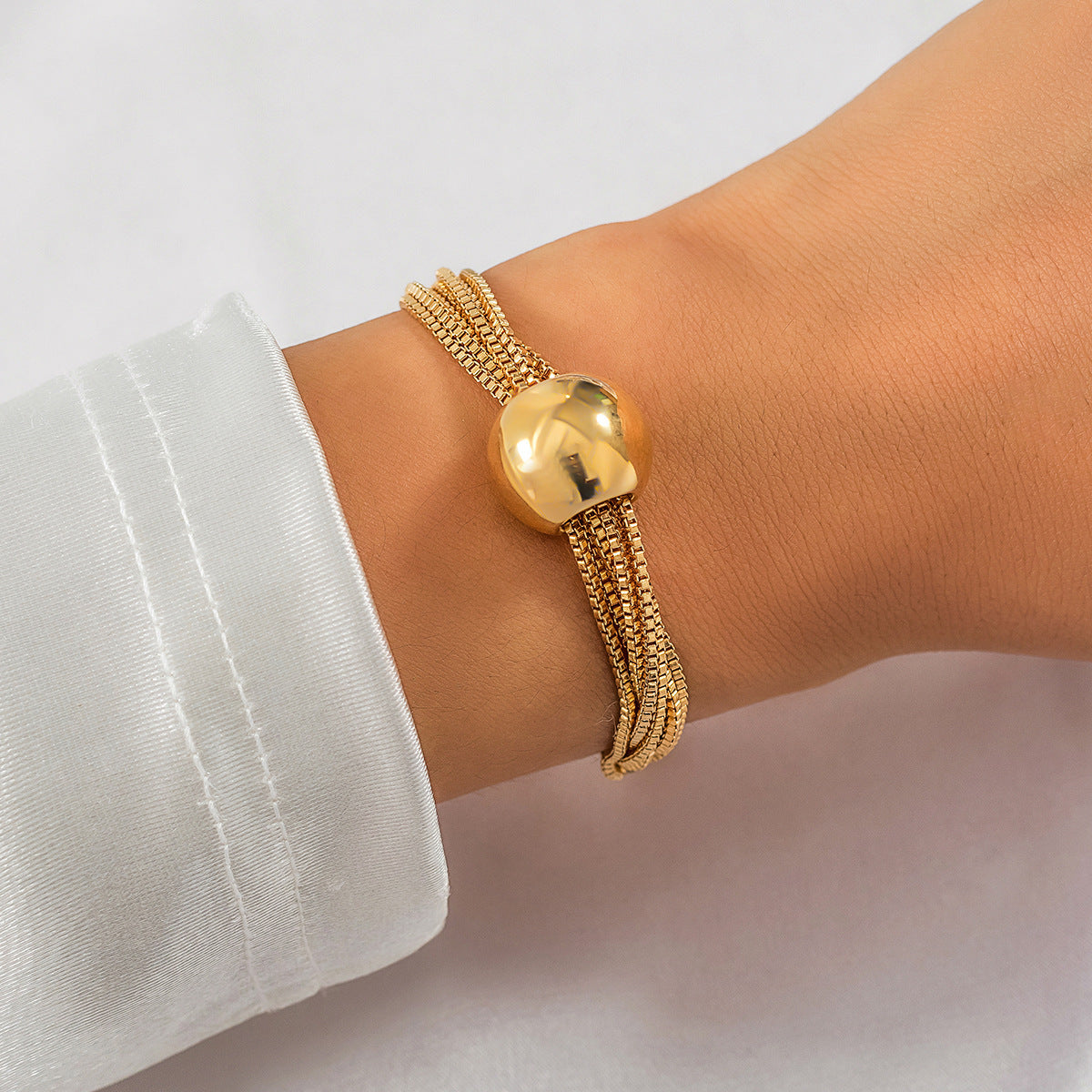 Punk Style Multi Chains Designed Geometry Bracelets